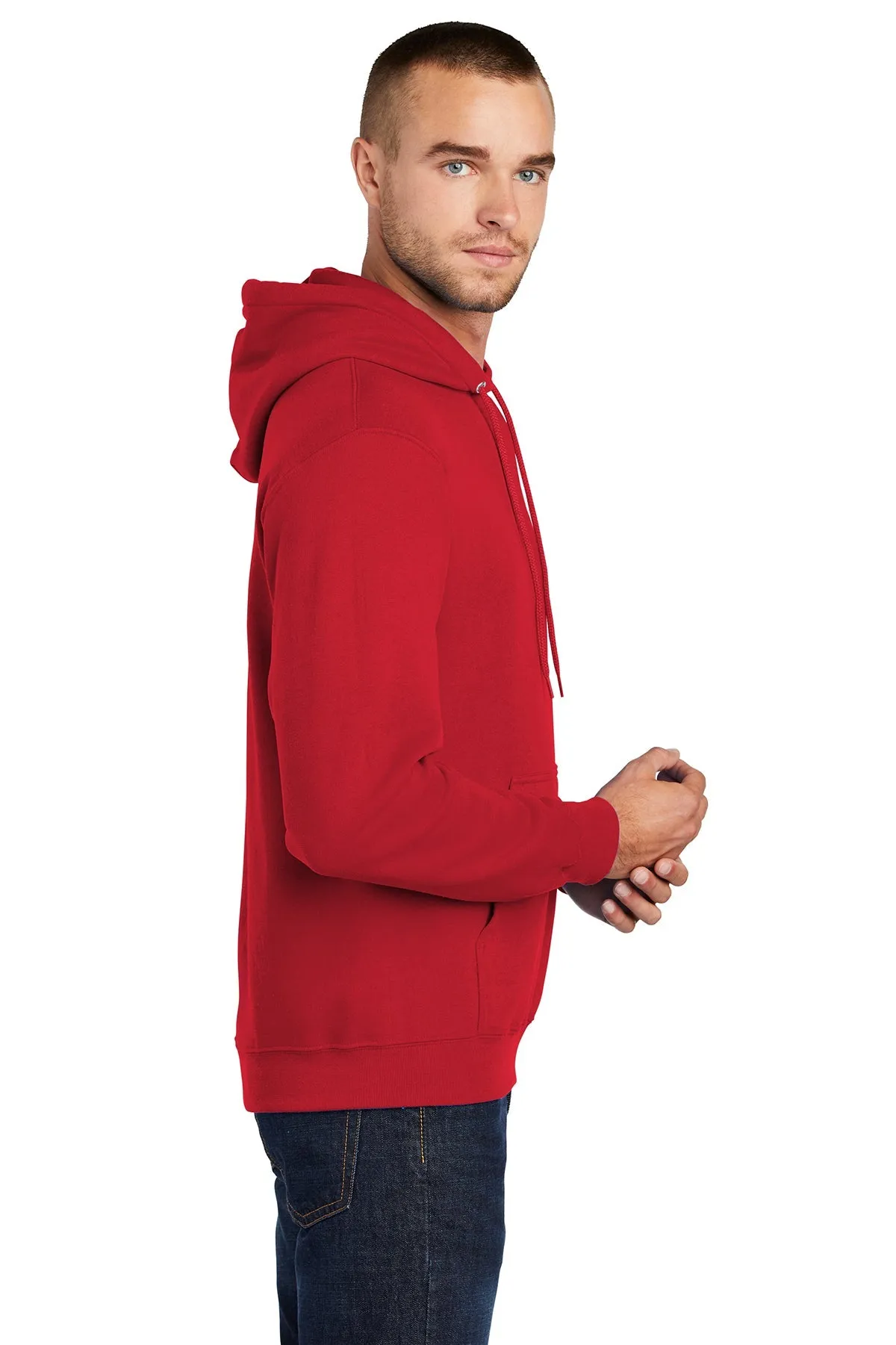 Port & Company Core Fleece Branded Hoodies, Red