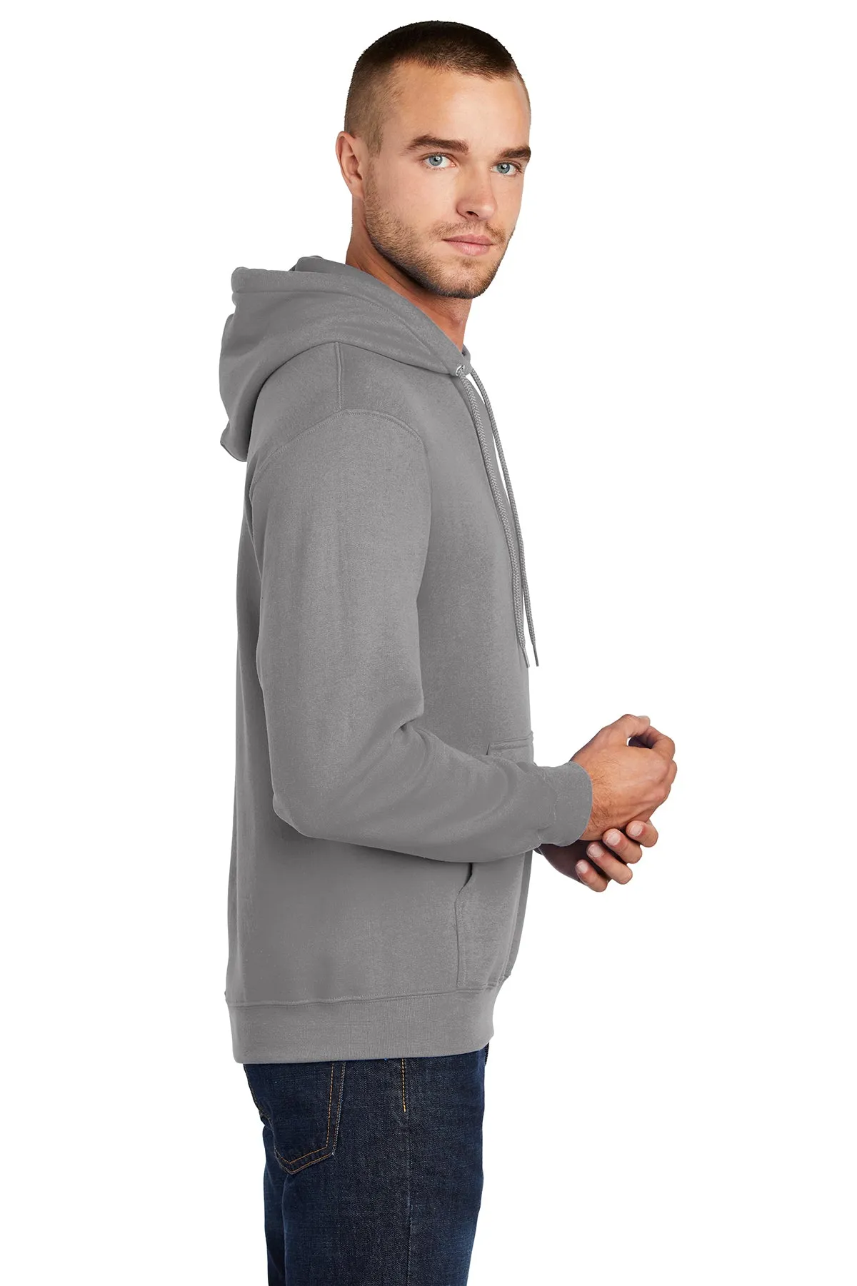 Port & Company Core Fleece Custom Hoodies, Medium Grey