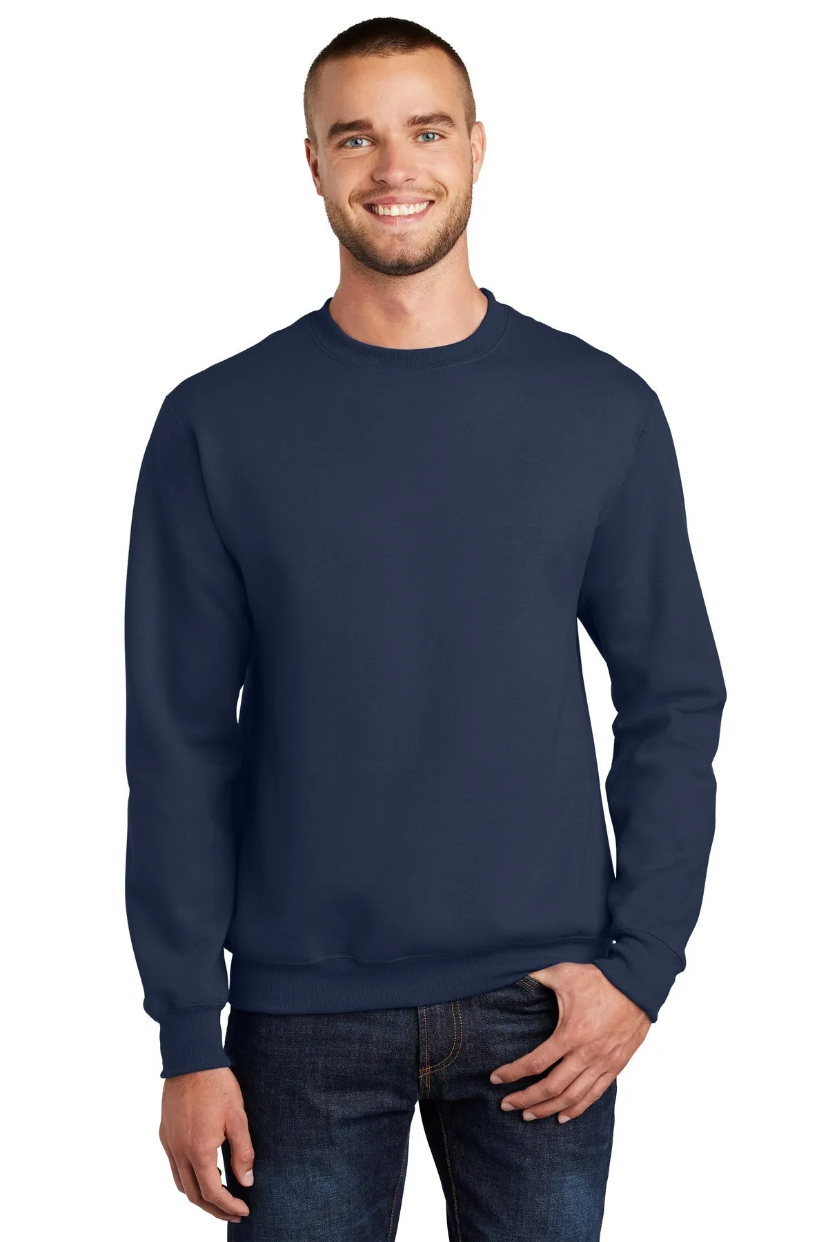 Port & Company Essential Fleece Branded Sweatshirts, Navy