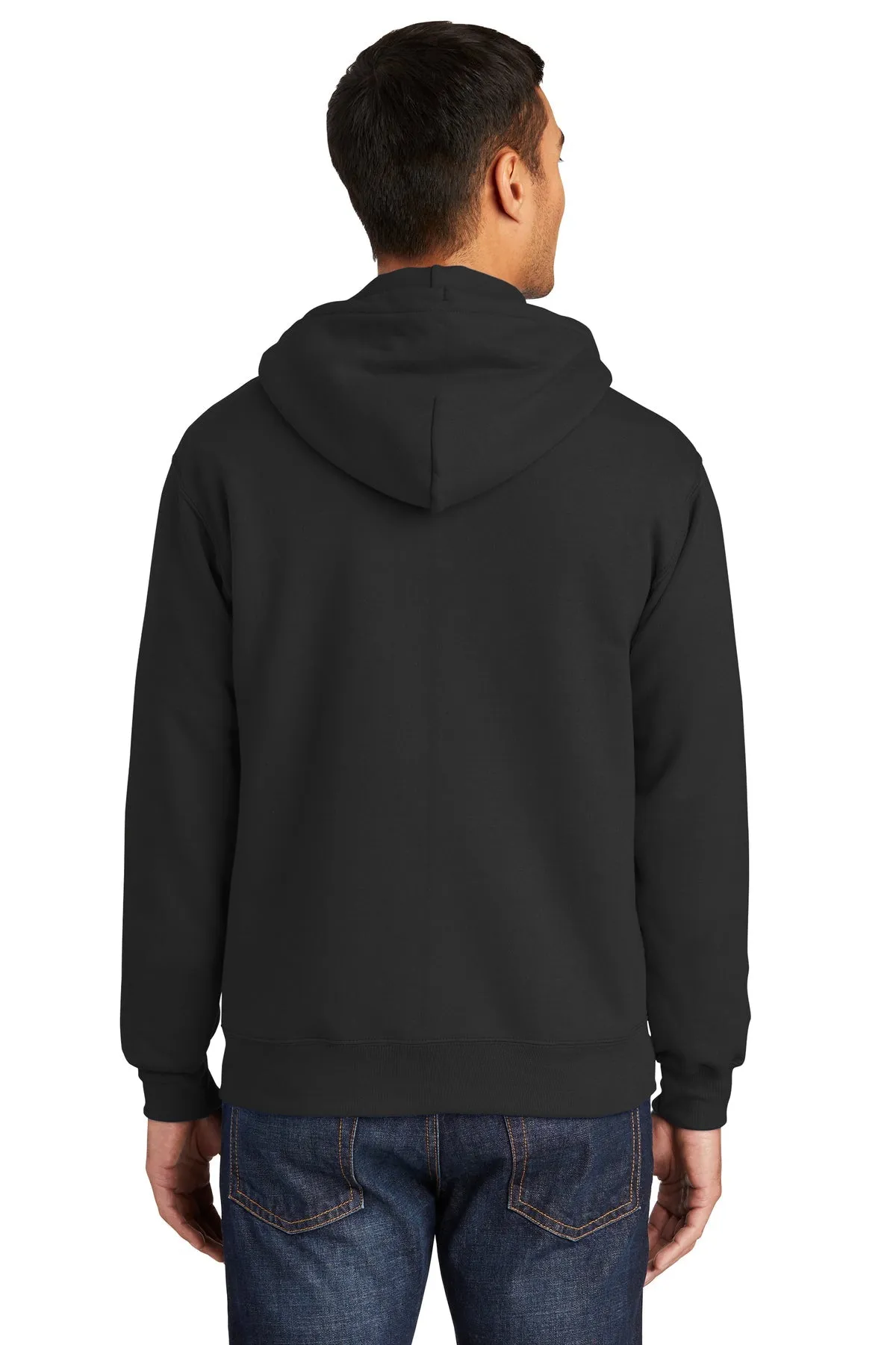 Port & Company Essential Fleece Customized Zip Hoodies, Jet Black