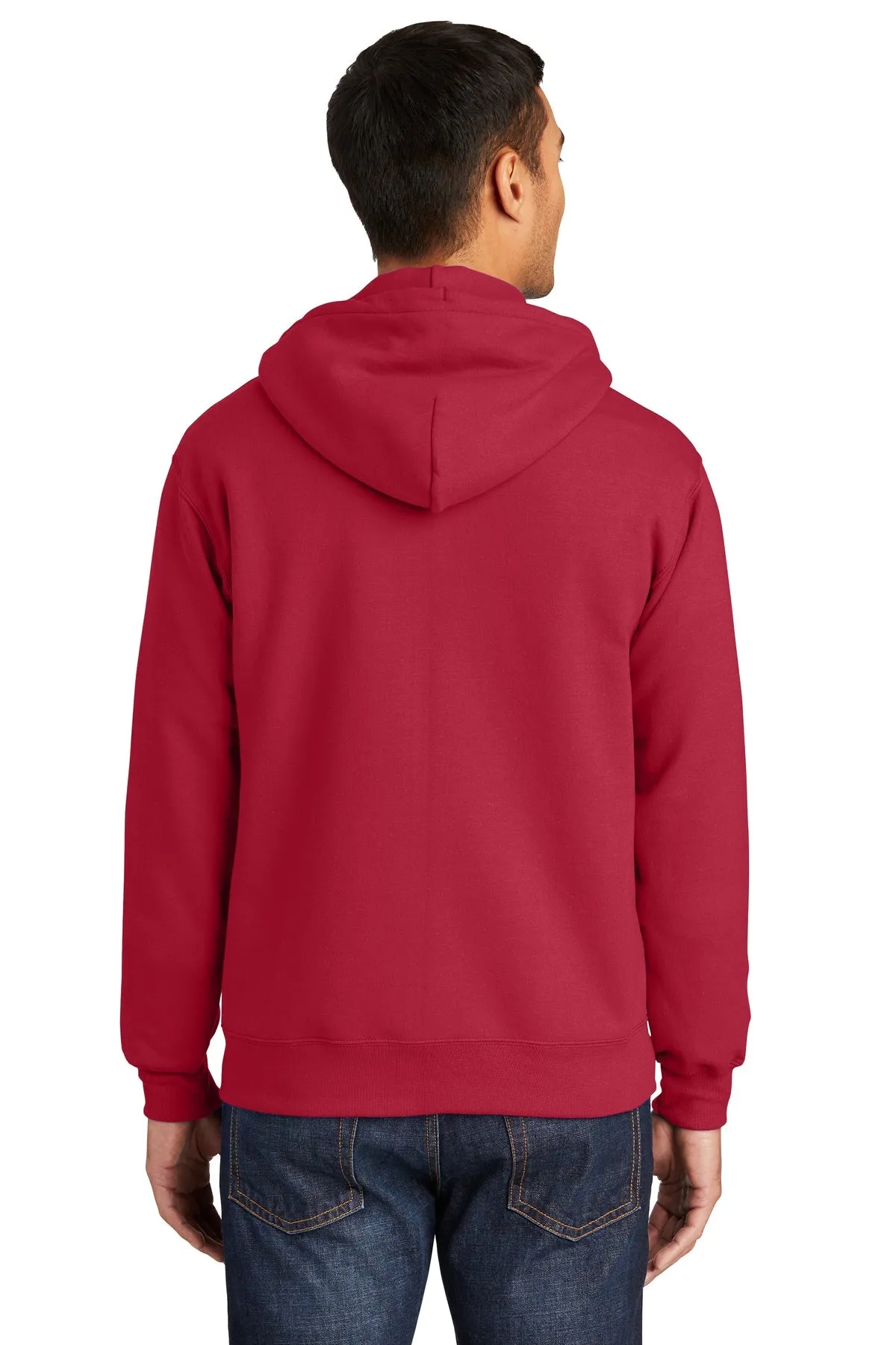 Port & Company Essential Fleece Customized Zip Hoodies, Red