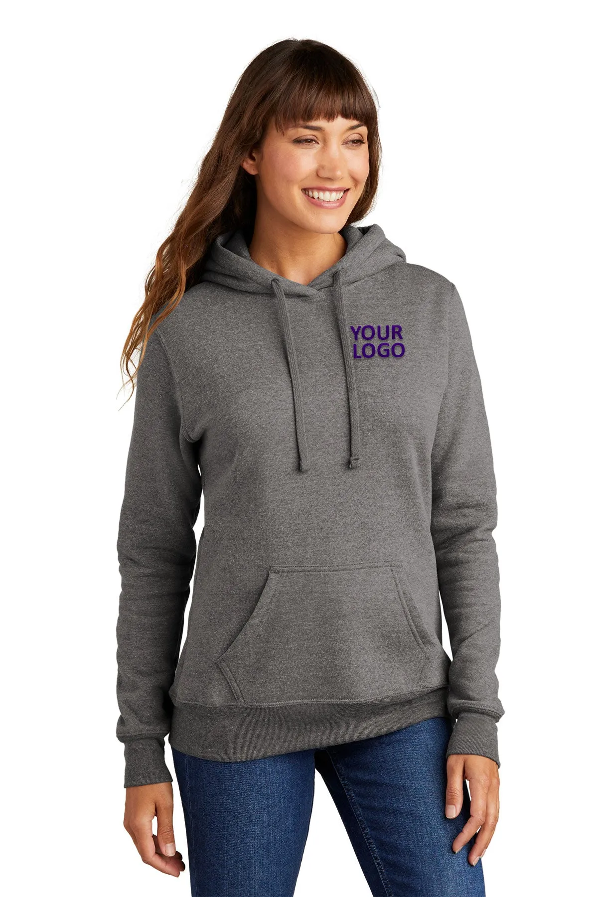 Port & Company Ladies Core Fleece Customized Hoodies, Graphite Heather