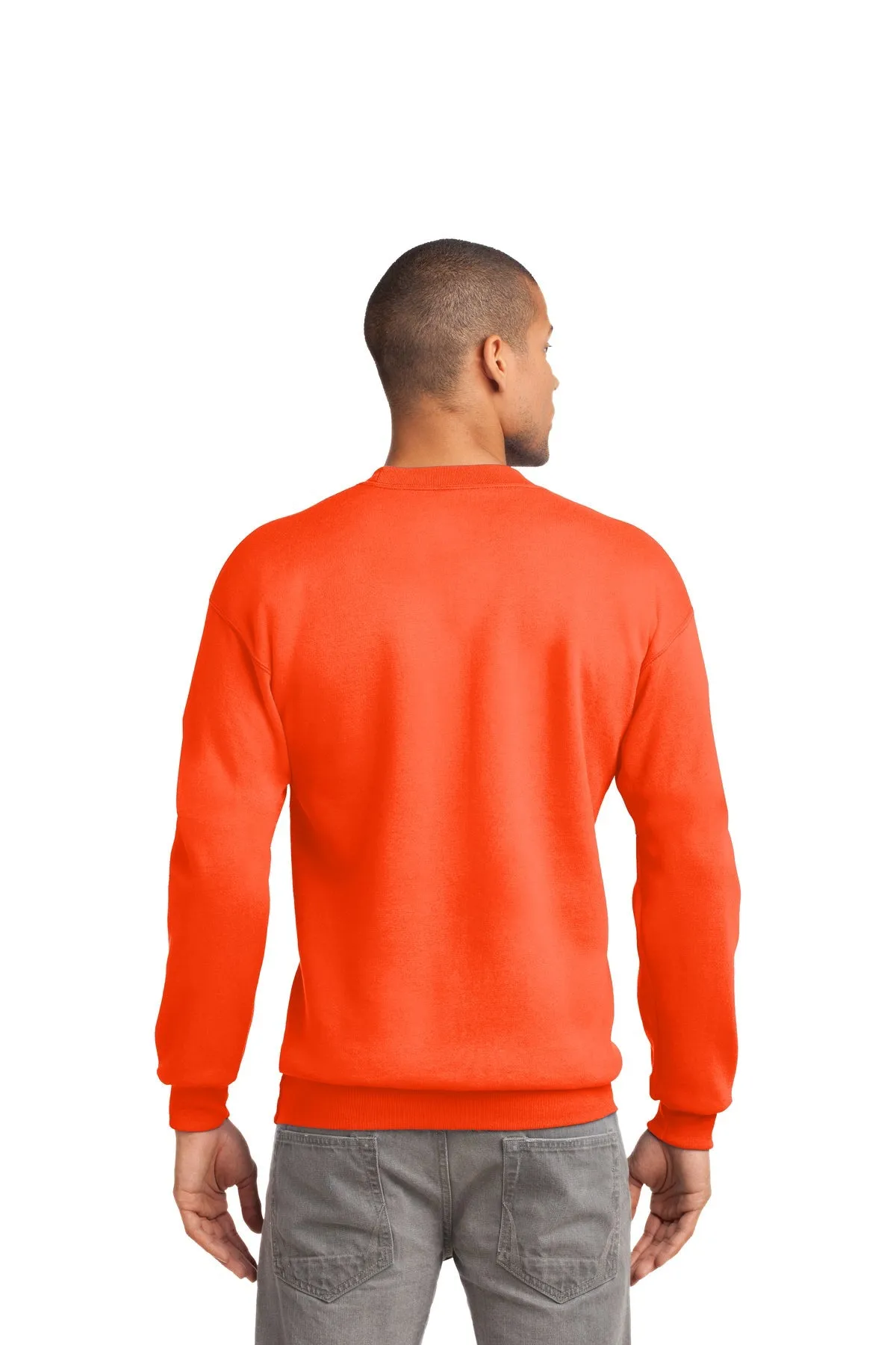 Port & Company Tall Essential Fleece Branded Sweatshirts, Safety Orange