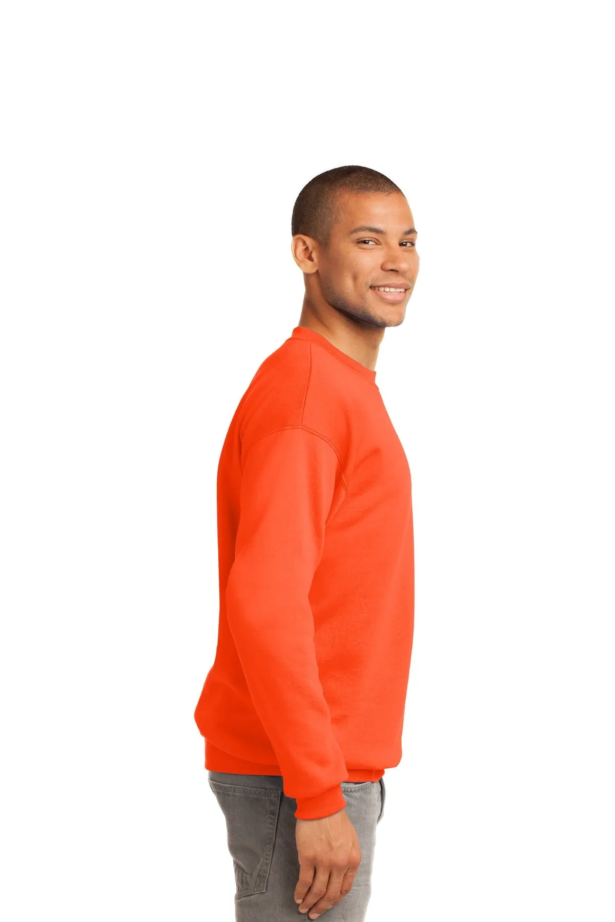 Port & Company Tall Essential Fleece Branded Sweatshirts, Safety Orange