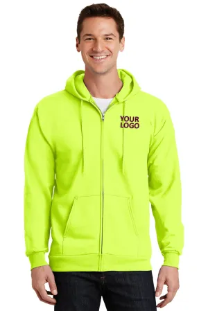 Port & Company Tall Essential Fleece Zip Custom Hoodies, Safety Green