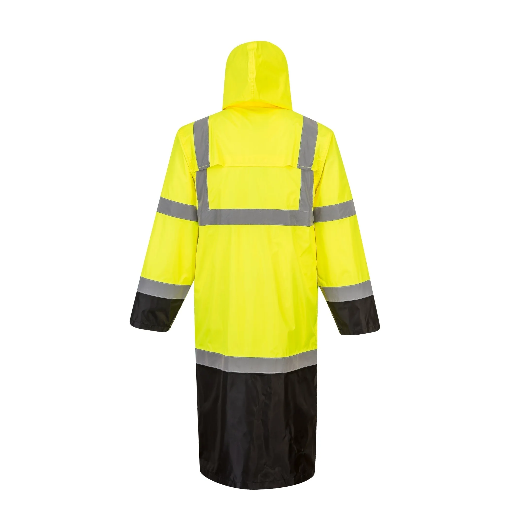 PORTWEST® Contrast Hi Vis Waterproof Trench Coat Rain Jacket  - ANSI Class 3 - UH446