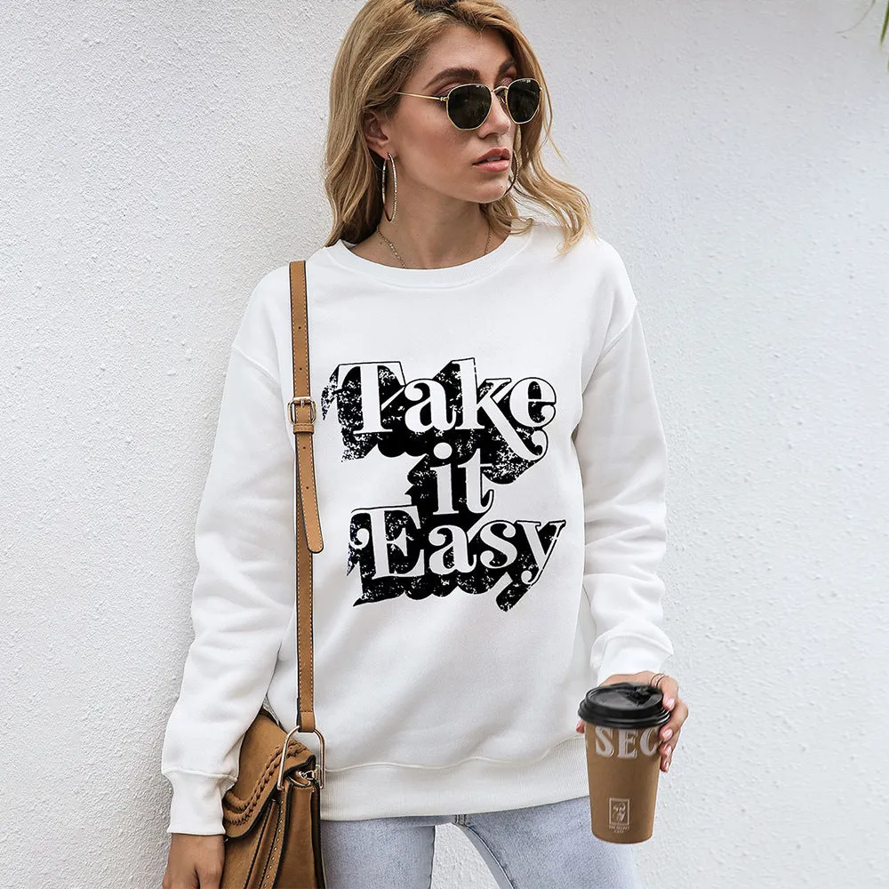 Printing Casual Long Sleeve Wholesale Women Sweatshirt