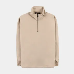 Quarter Zip Mens Pullover (Beige)