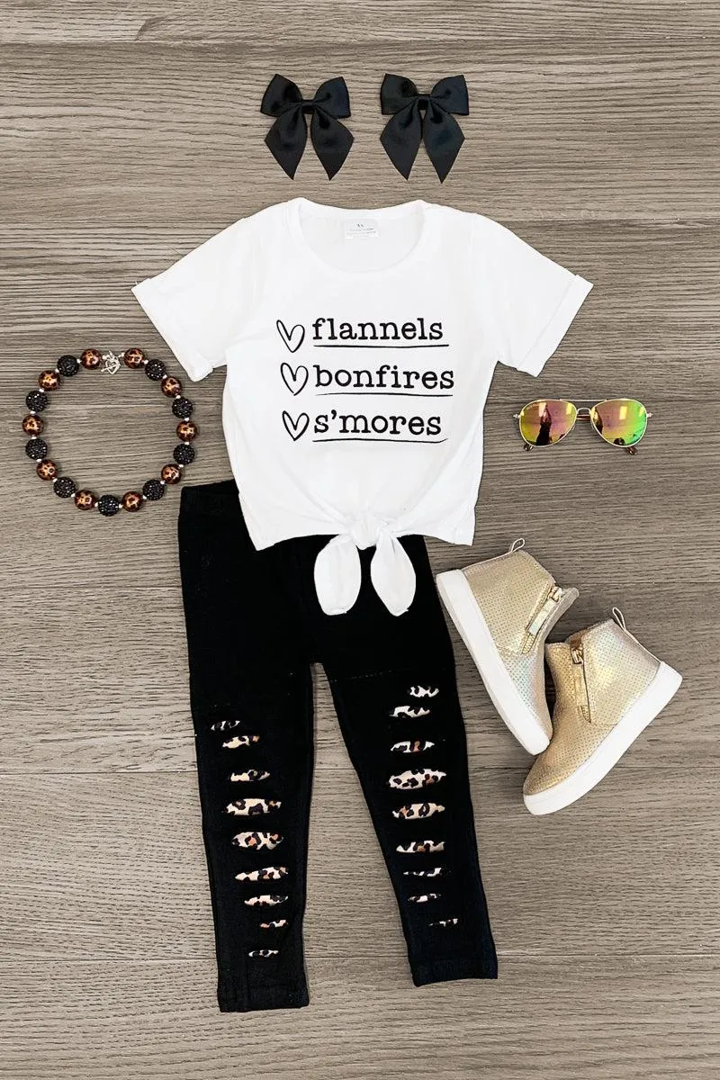 "Flannels, Bonfires, S'mores" Legging Set