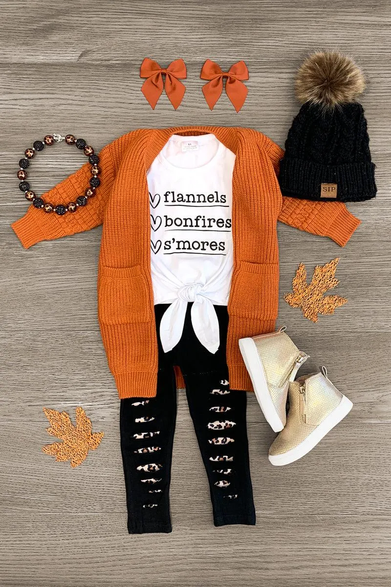 "Flannels, Bonfires, S'mores" Legging Set