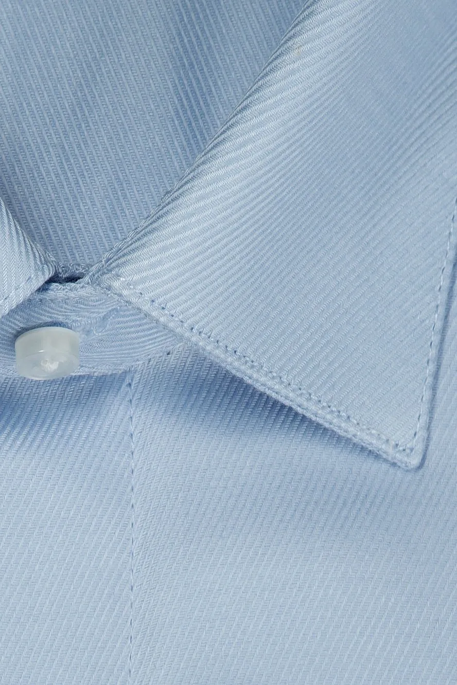 "Jamison" Blue Twill Spread Collar Dress Shirt