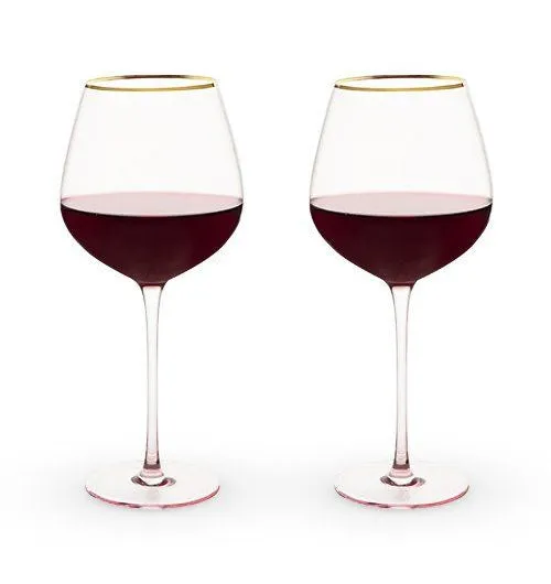 "Rose Crystal" Red Wine Glasses (Set of 2)