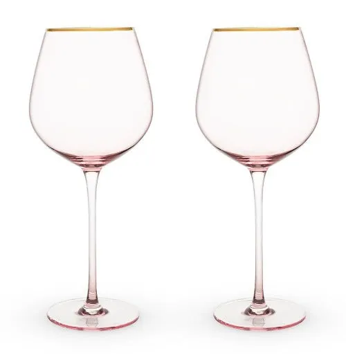 "Rose Crystal" Red Wine Glasses (Set of 2)