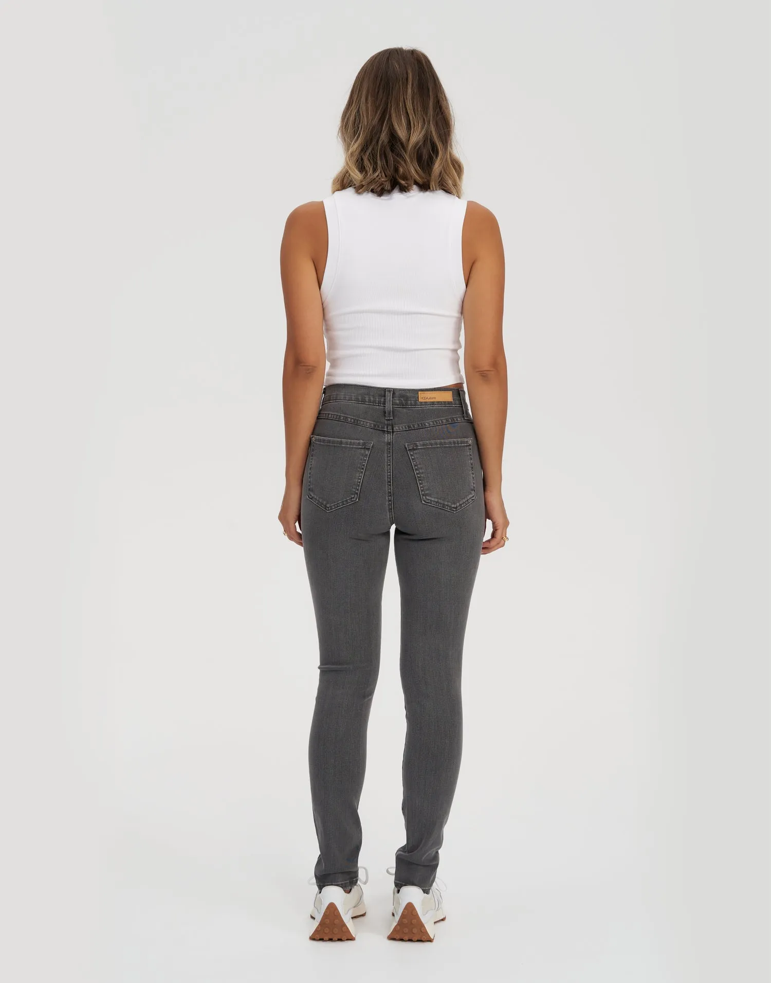 RACHEL SKINNY JEANS / 30" WASHED GREY STEEL