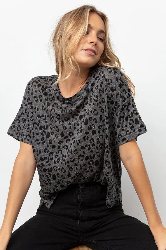 RAILS - Roman Shirt in Charcoal Leopard