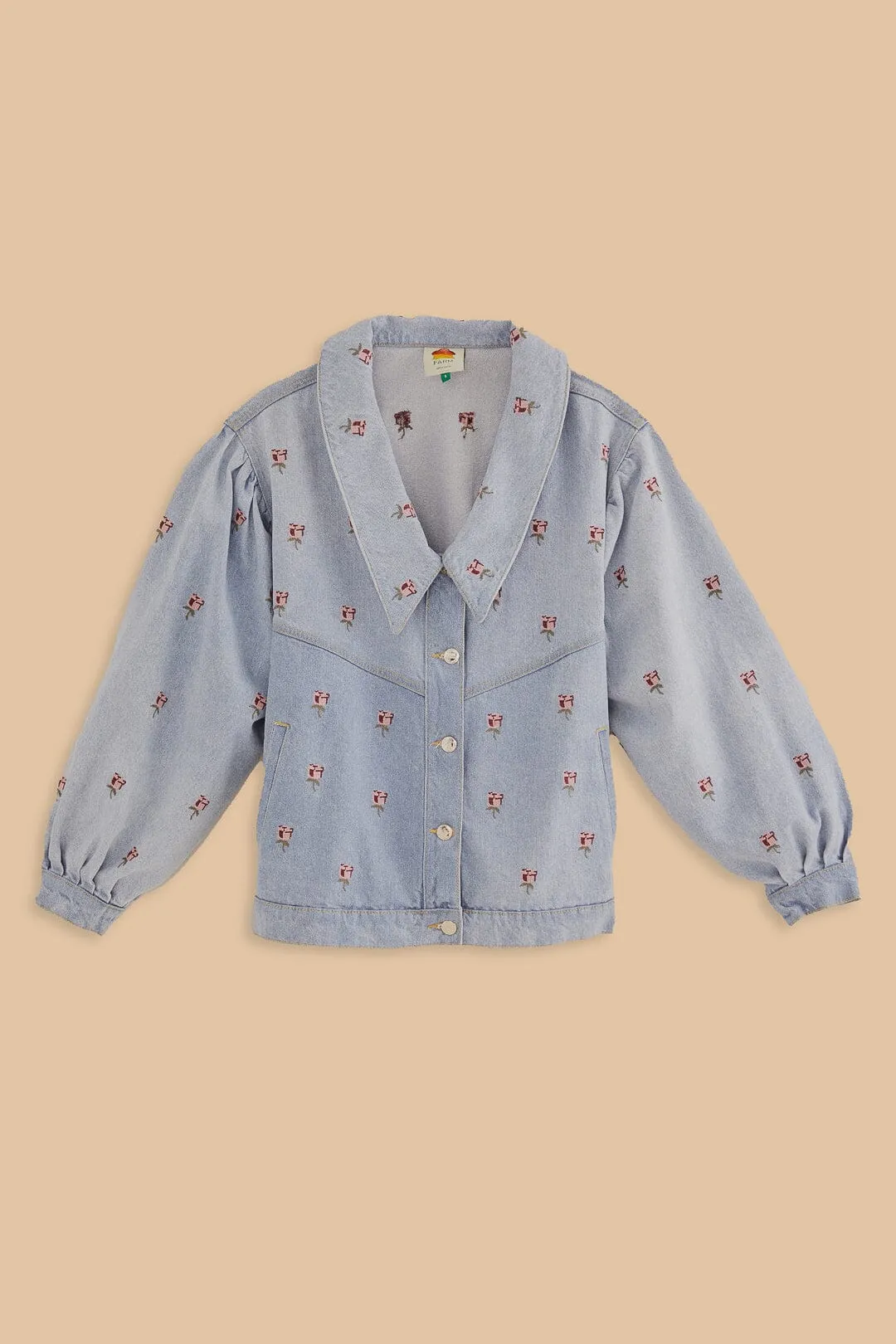 Rose Embroidered Denim Jacket