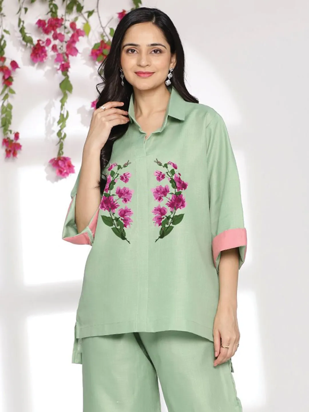 SageGreen CottonSlub ShirtTop - Orquidea