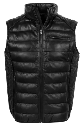 Scully Ribbed Black Lamb Leather Vest