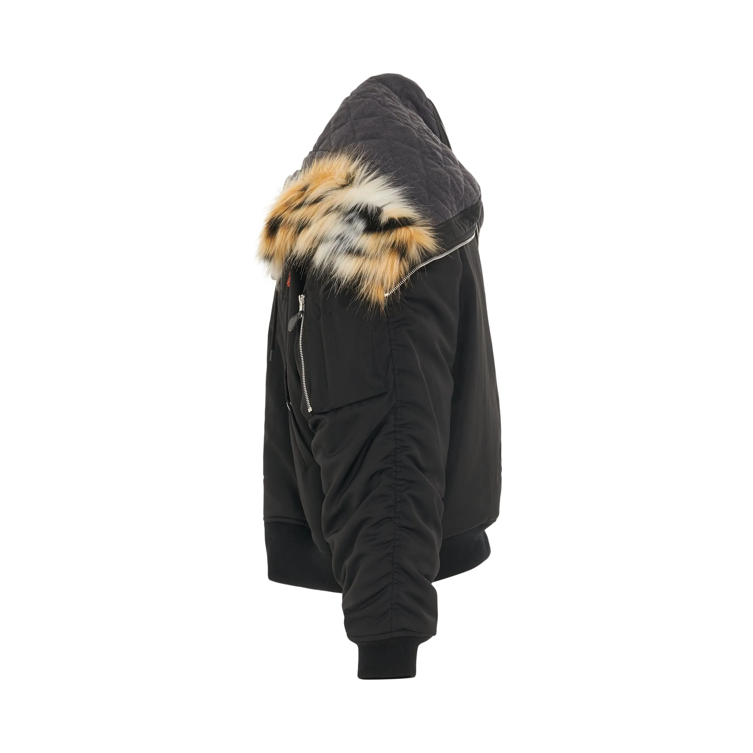 Short Hooded Parka in Black