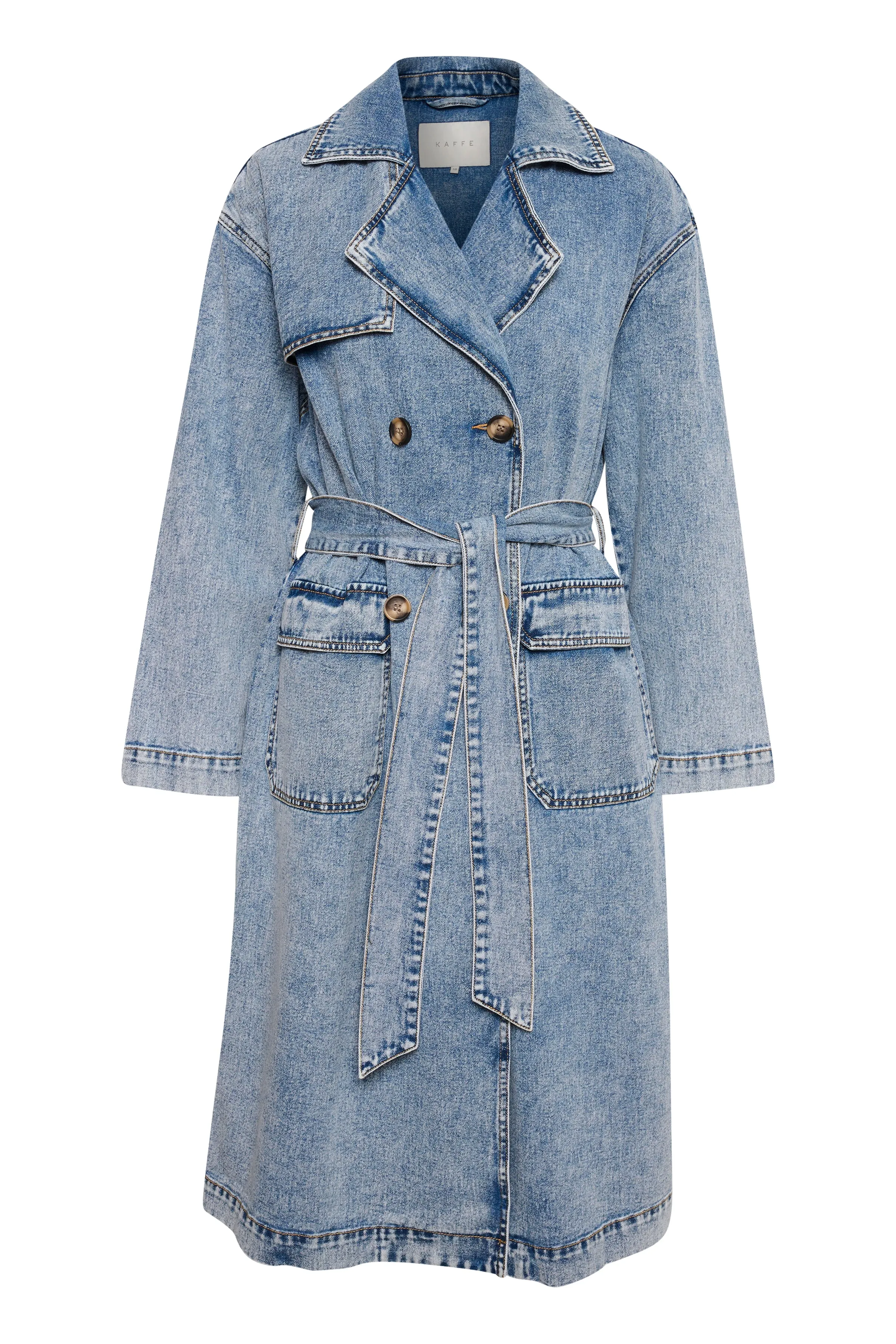 SIDSEL DENIM TRENCH COAT | WASHED BLUE DENIM