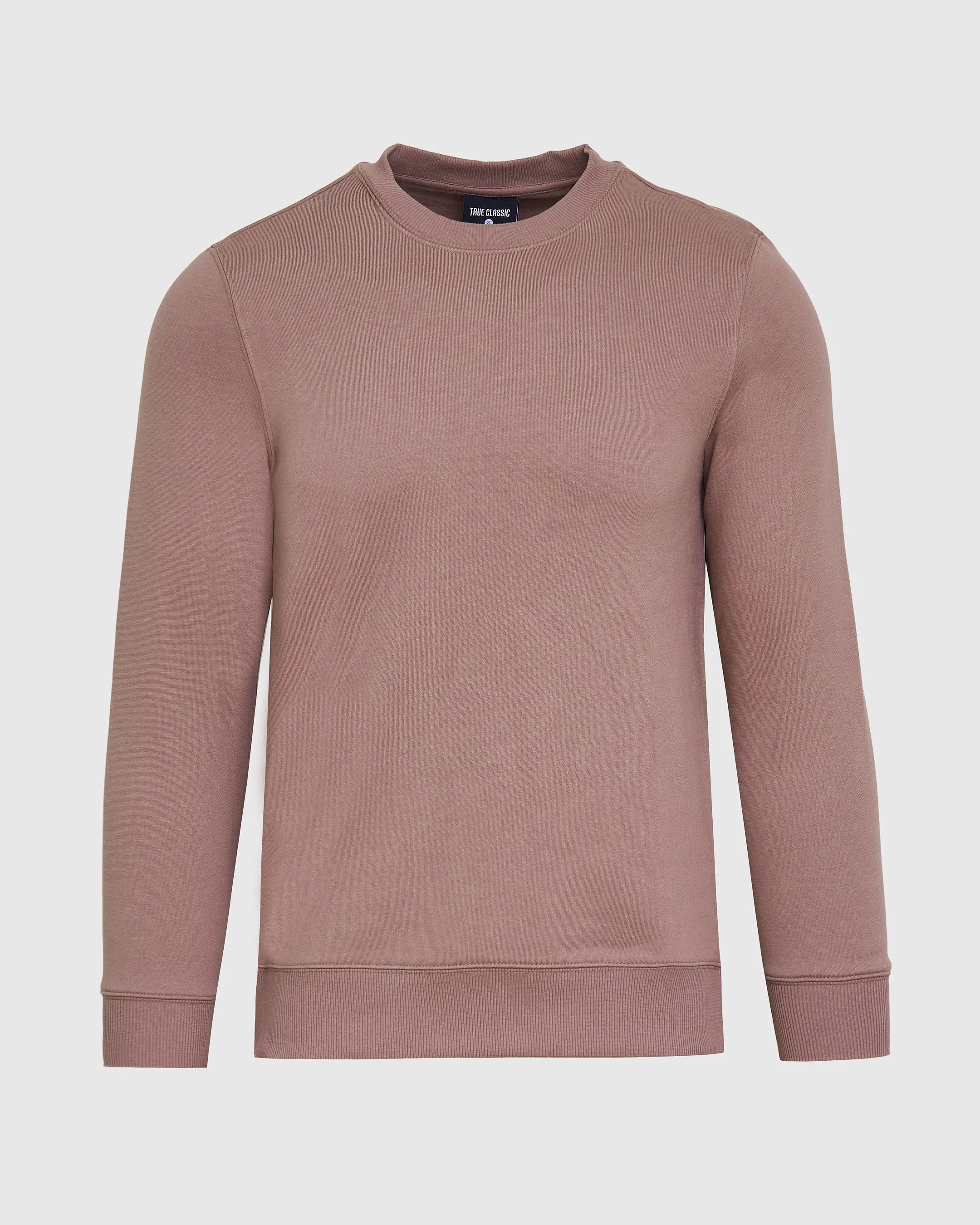 Slate Mauve Fleece French Terry Pullover Crew Neck