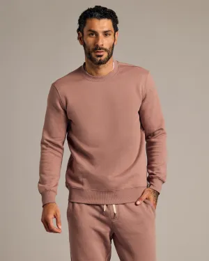 Slate Mauve Fleece French Terry Pullover Crew Neck