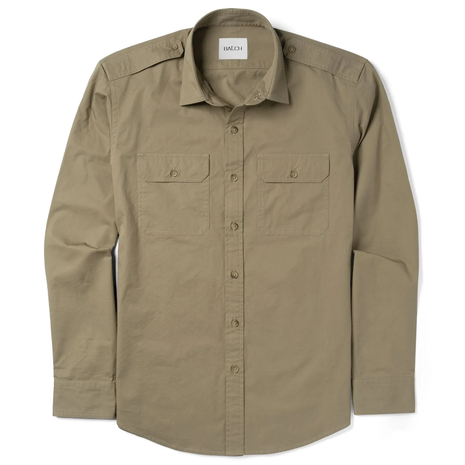 Smith Utility Shirt – Light Fatigue Khaki Cotton Twill