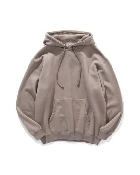 SMOOTH SOFT SWEAT P/O PARKA OLIVE BROWN