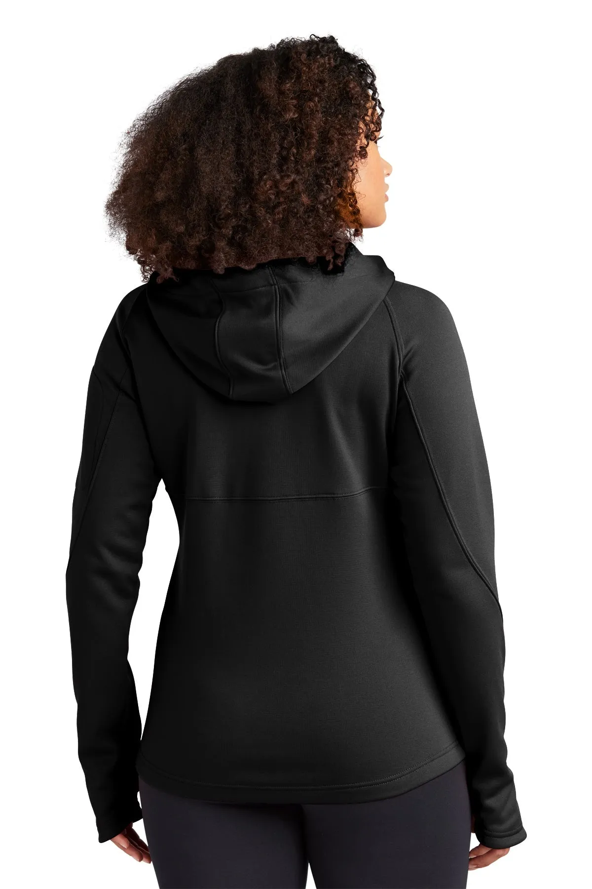 Sport-Tek Ladies Tech Fleece Customized Full-Zip Hooded Jackets, Black