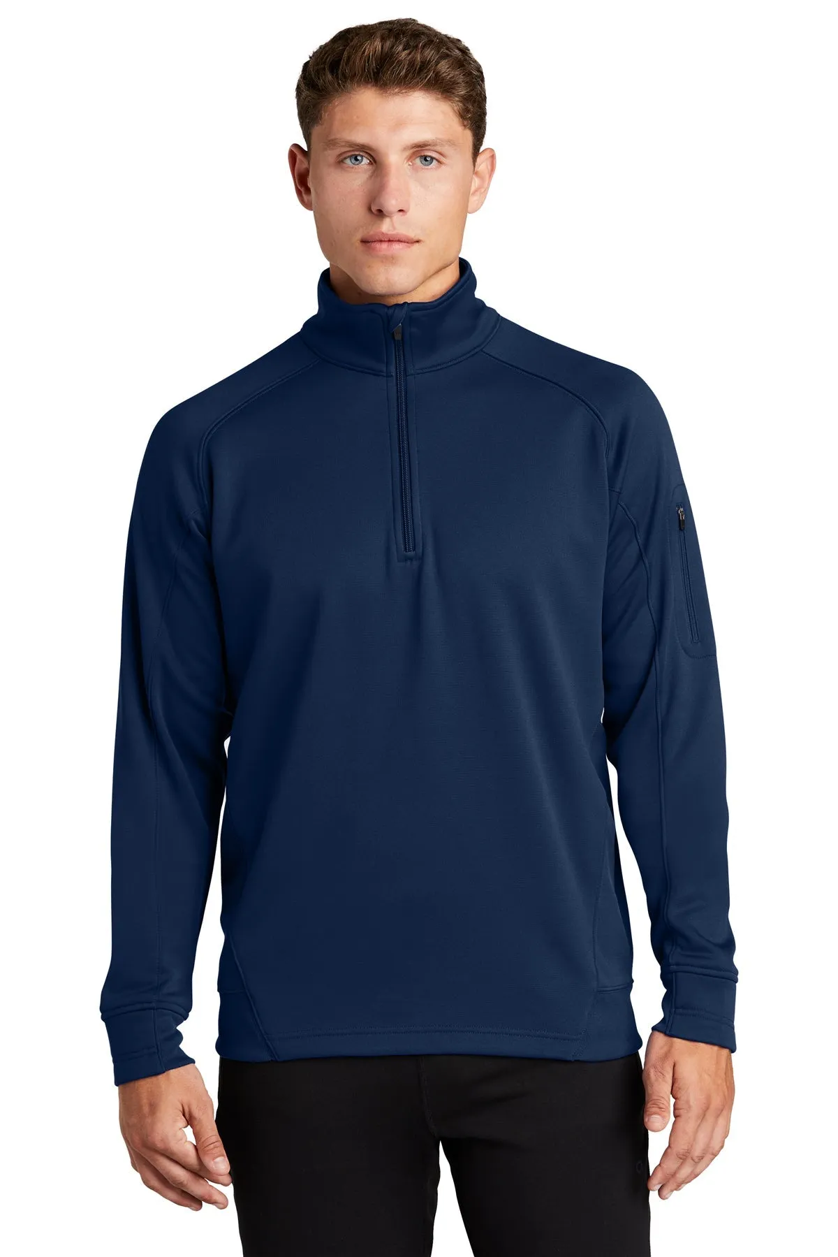 Sport-Tek Tech Fleece Branded 1/4-Zip Pullovers, True Navy