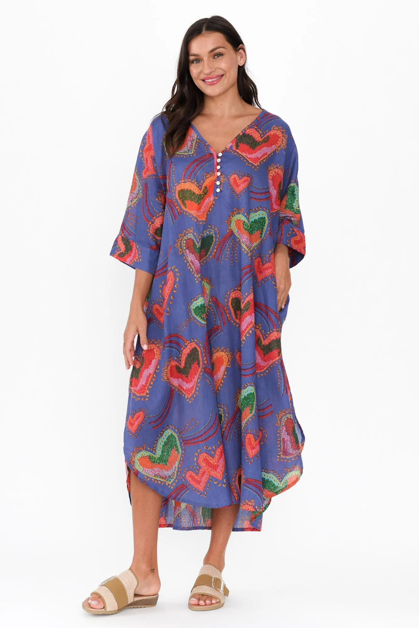 Stella Purple Heart Cotton Shirt Dress