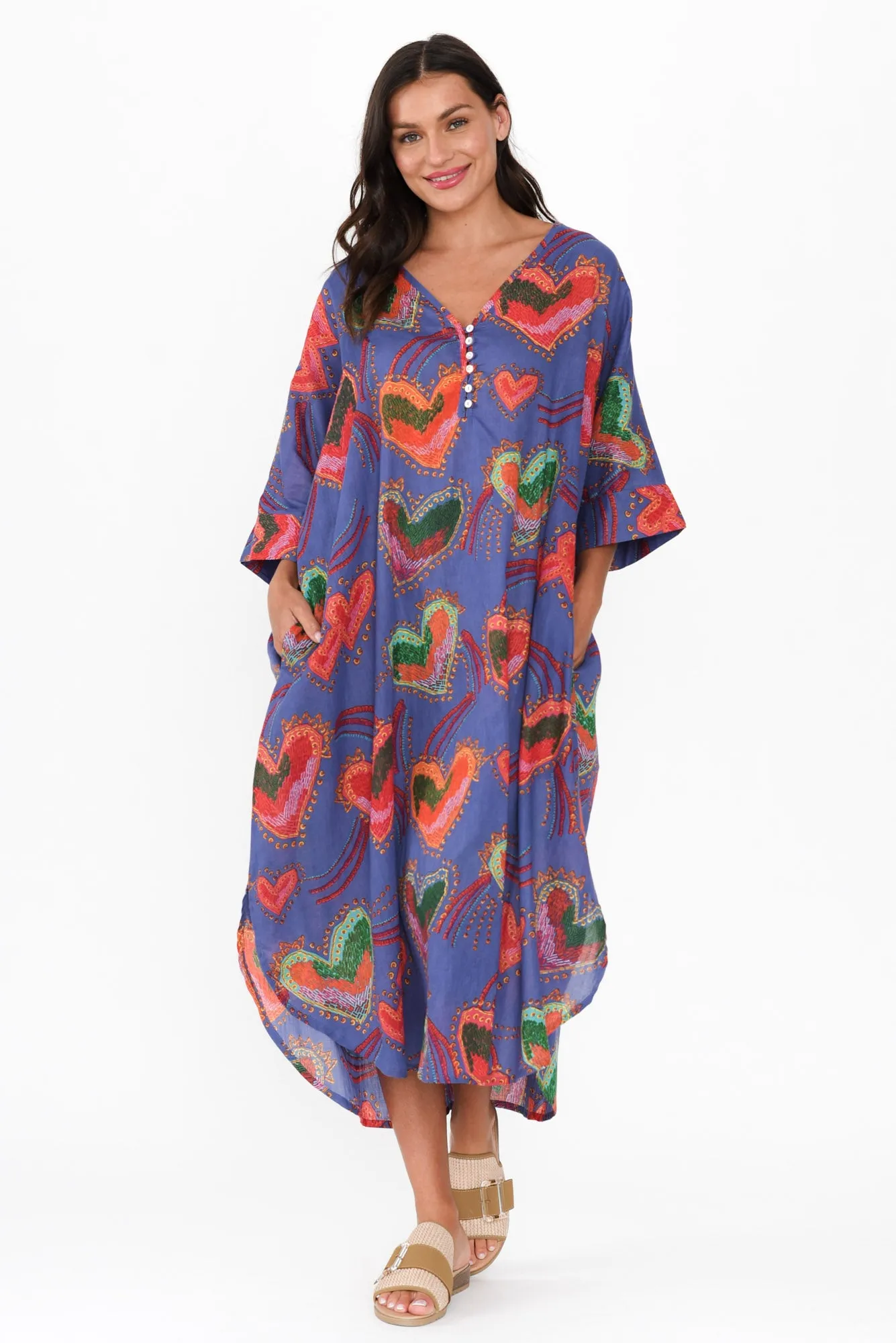 Stella Purple Heart Cotton Shirt Dress