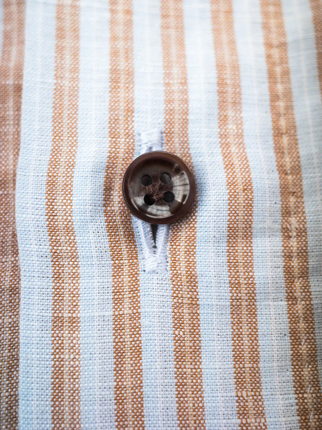 Striped Linen-Cotton Dress Shirt - Tan