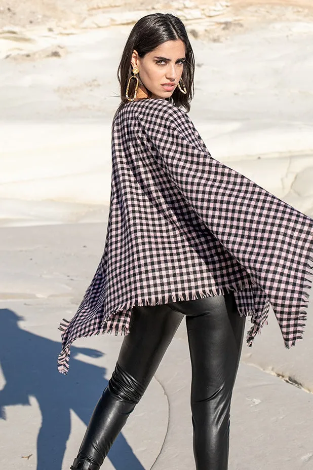 Sun Sea & Roses – Vesta Checked Cape Pink