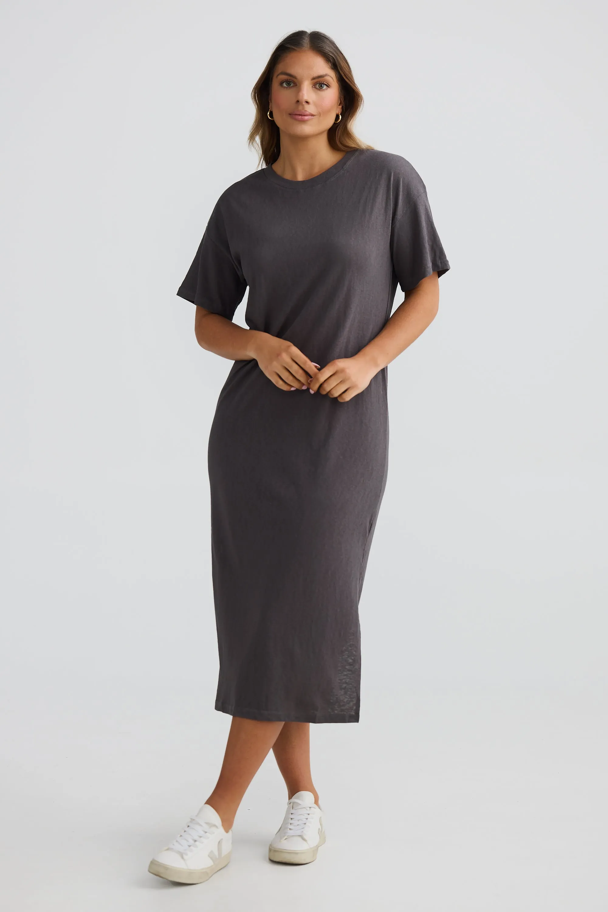 T-Shirt Midi Dress - Graphite