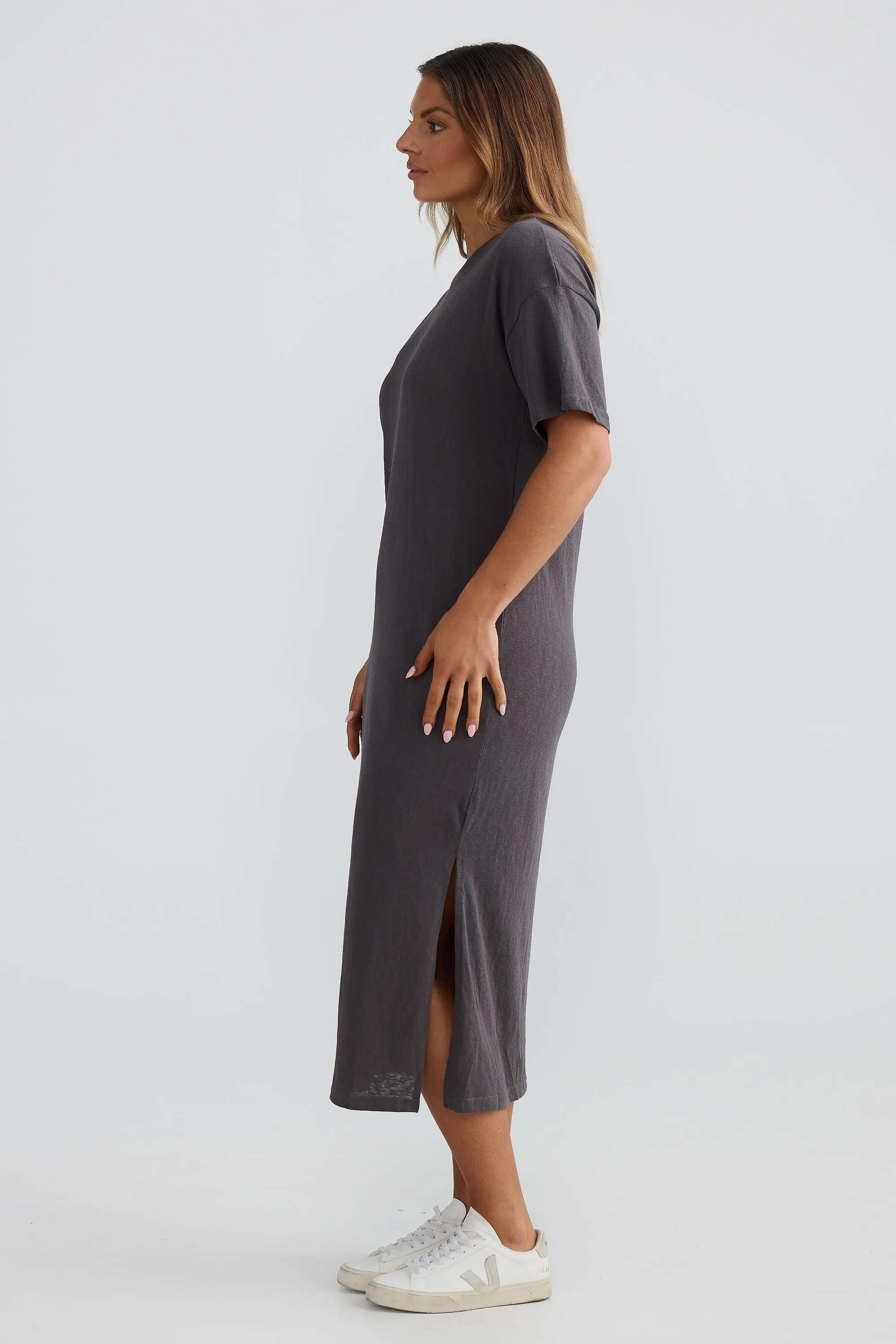 T-Shirt Midi Dress - Graphite