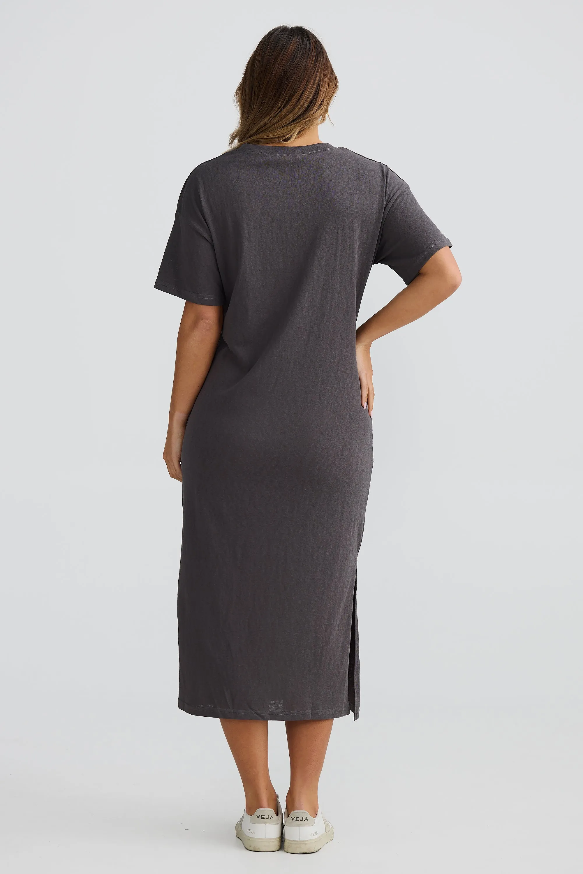 T-Shirt Midi Dress - Graphite