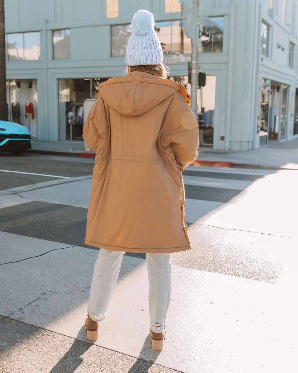 TastyHottie - Cayo Pocketed Hooded Parka Jacket - Soft Camel