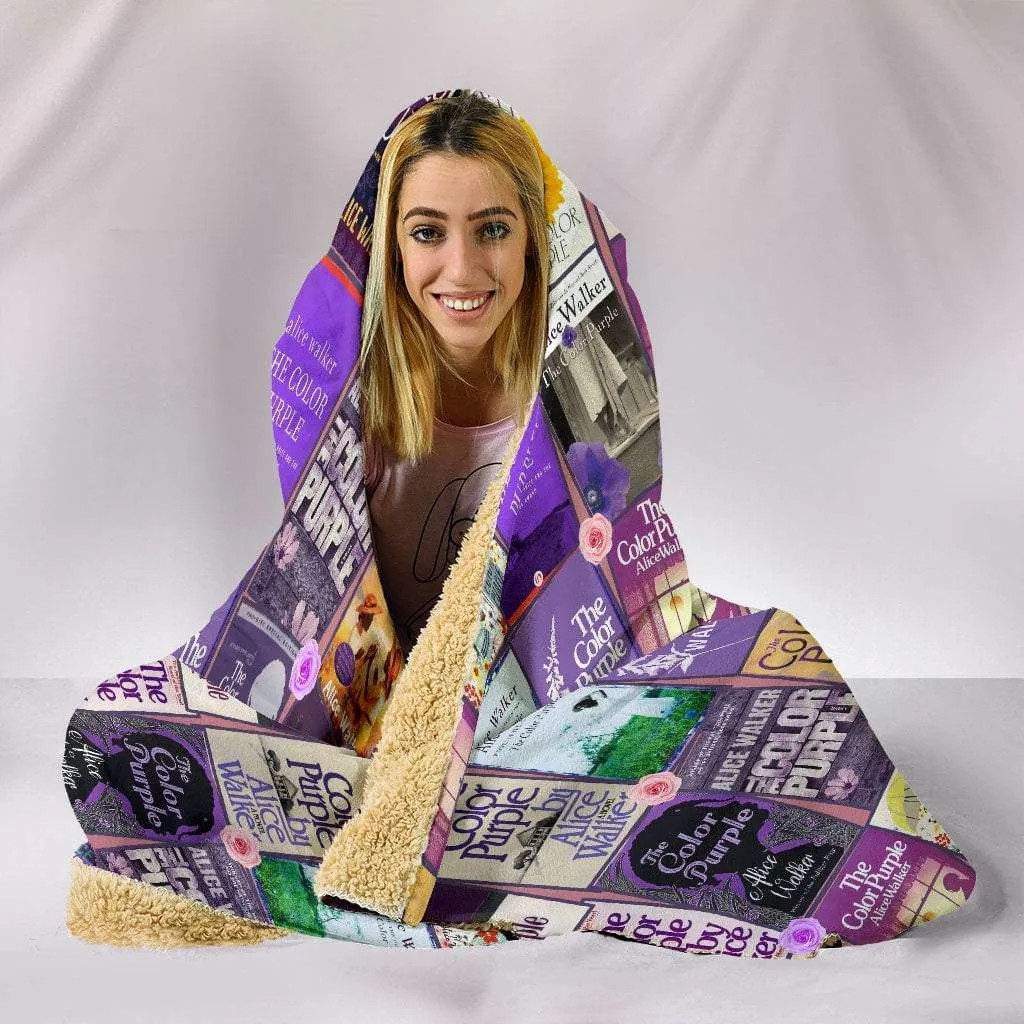 The Color Purple Book Covers Hooded Blanket