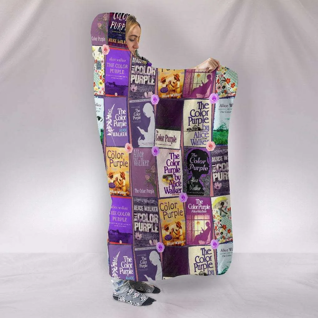 The Color Purple Book Covers Hooded Blanket