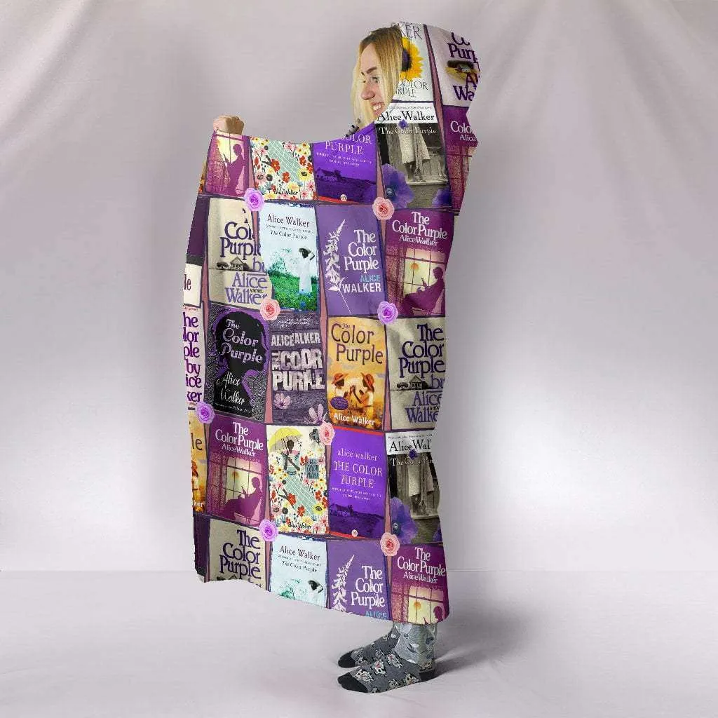 The Color Purple Book Covers Hooded Blanket