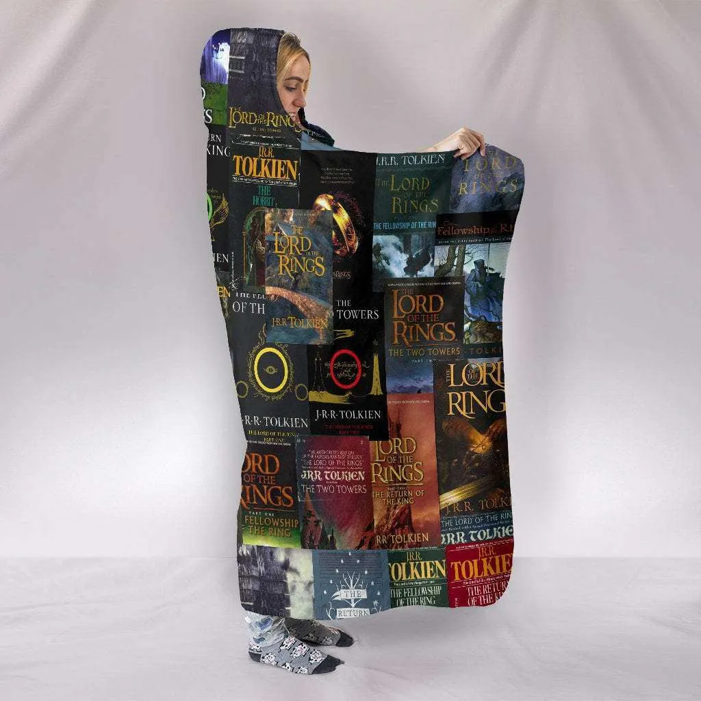 The Lord Of The Rings Book Cover Hooded Blanket