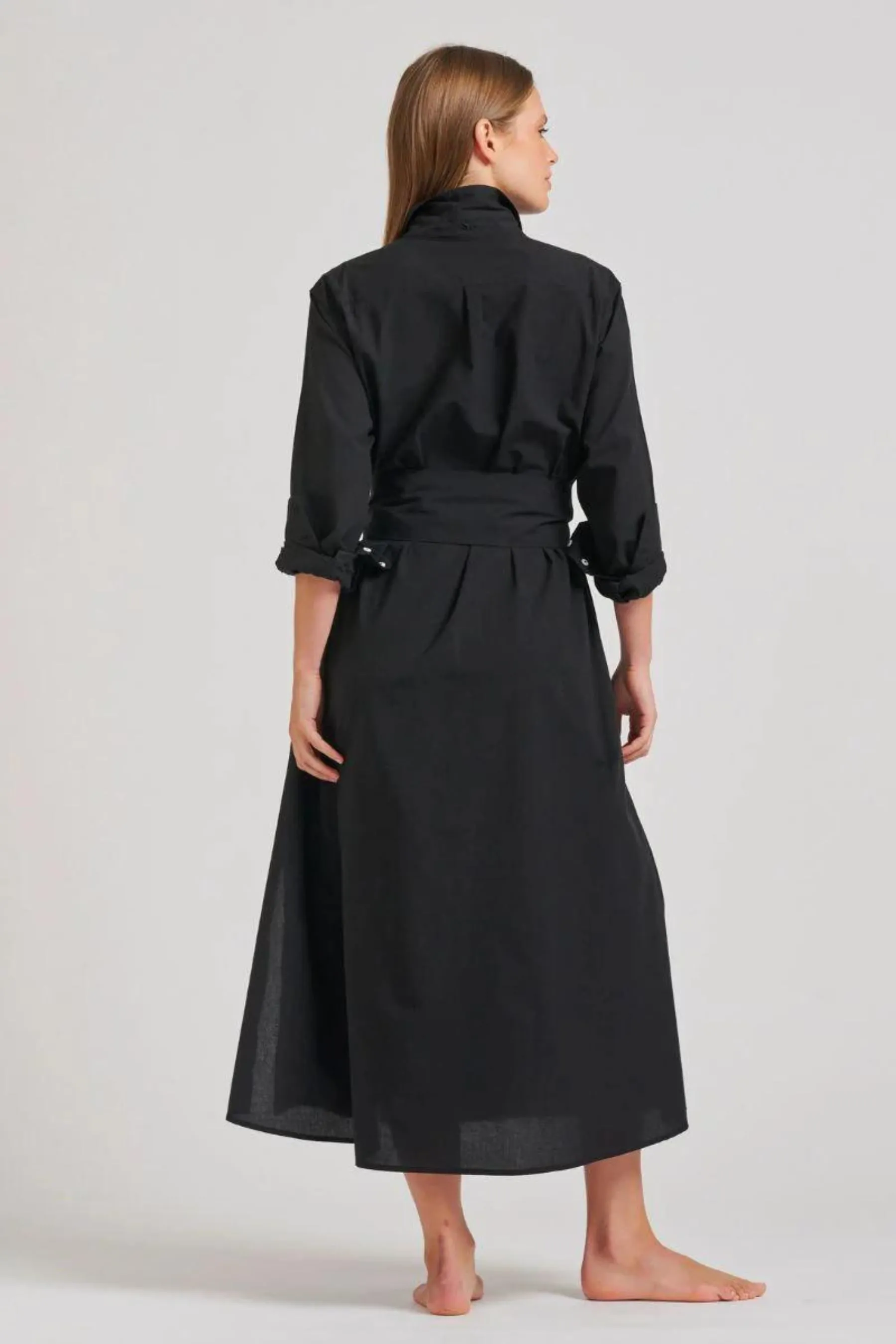 The Luna Long Shirt Dress | Black