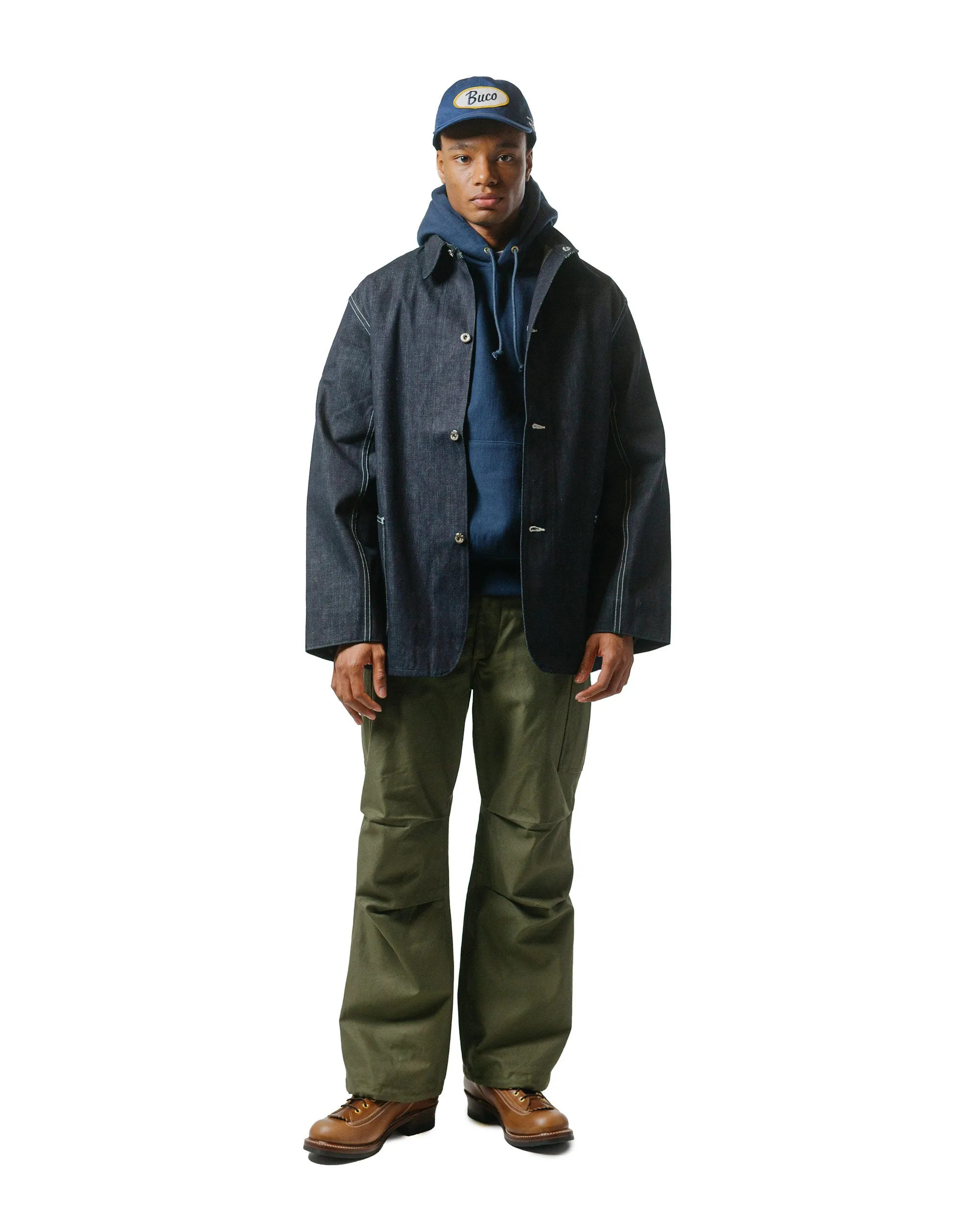 The Real McCoy's MJ24013 WWII Denim Chore Coat Indigo