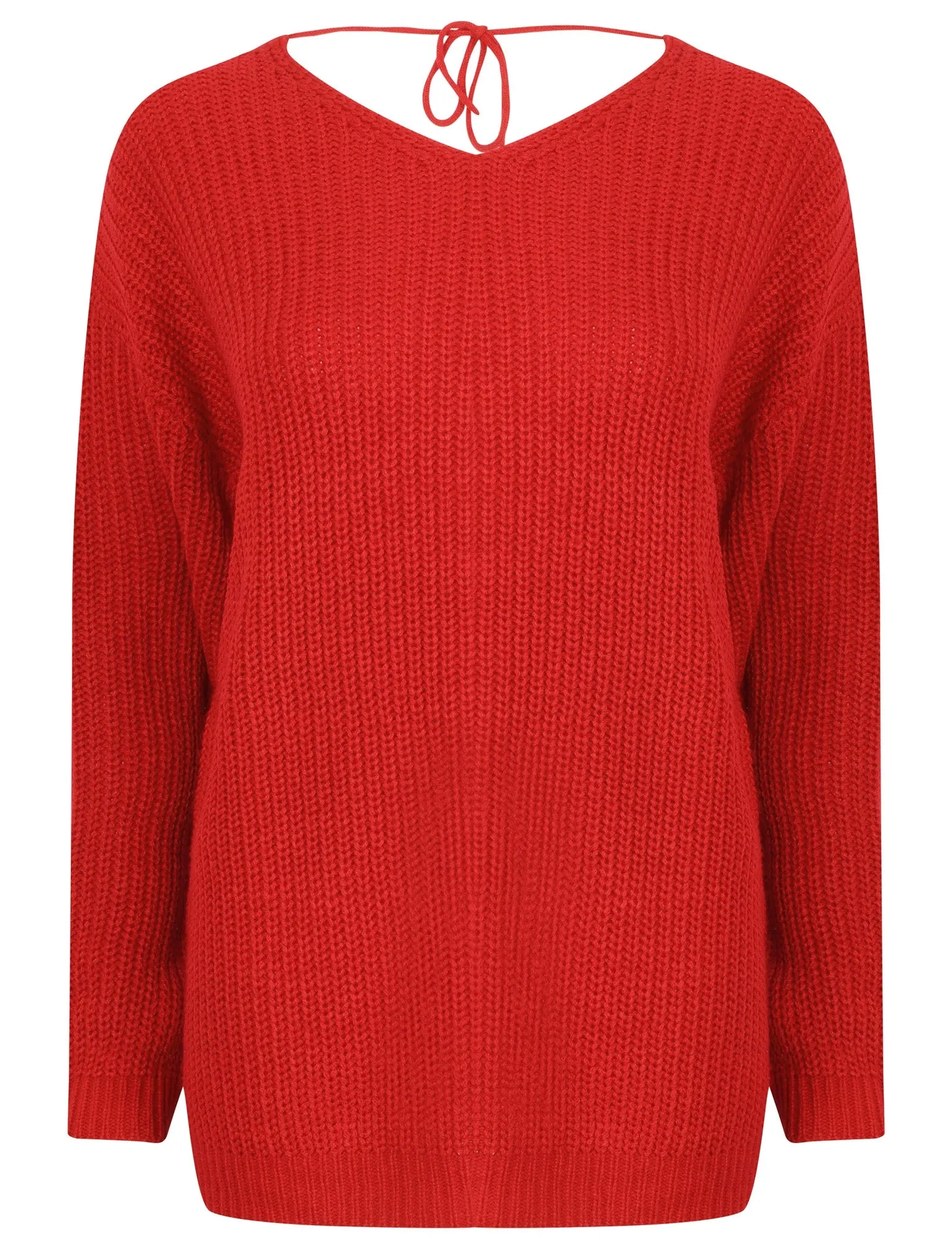 Tiah Twist Back Knitted Jumper in Crimson - Tokyo Laundry