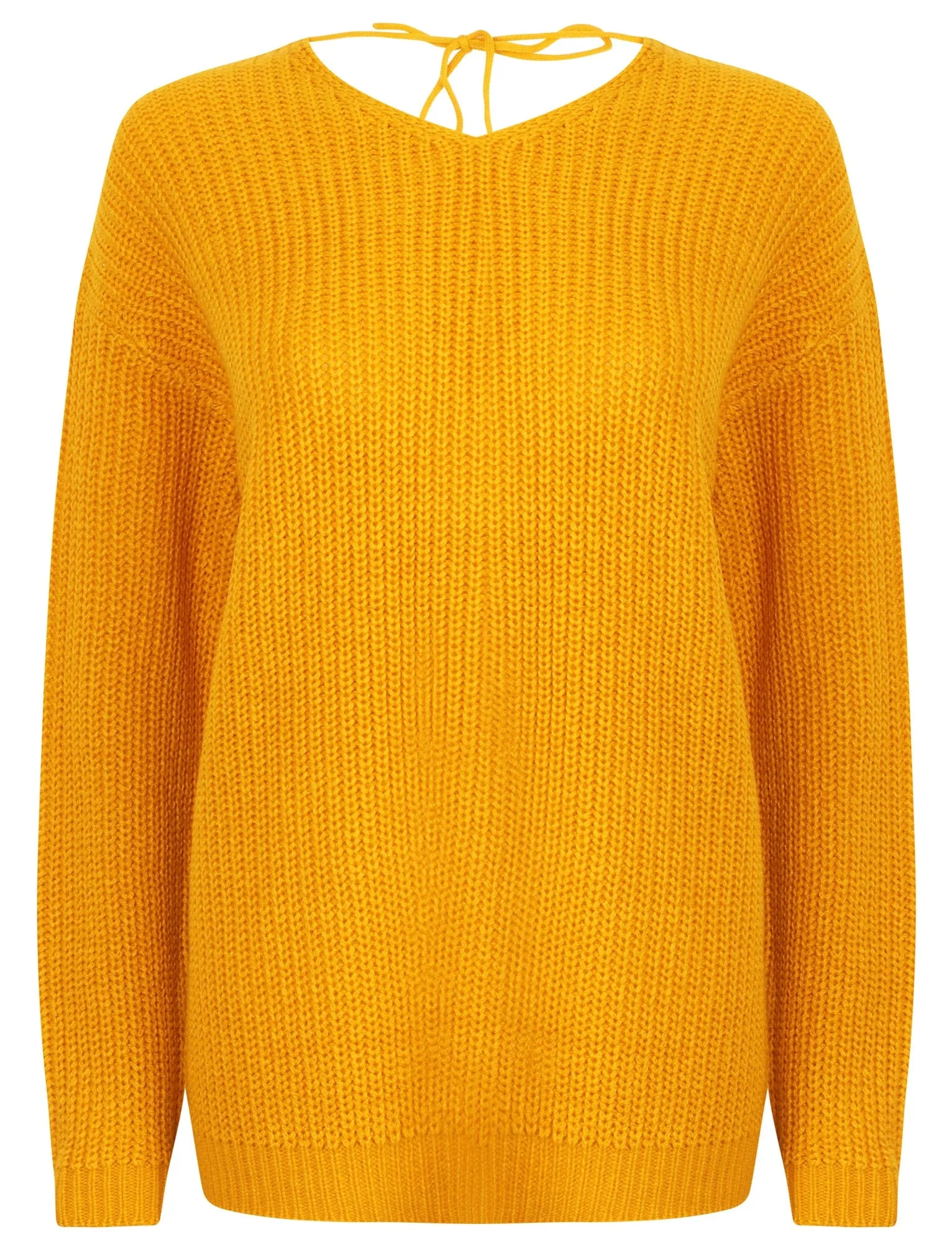 Tiah Twist Back Knitted Jumper in Old Gold - Tokyo Laundry