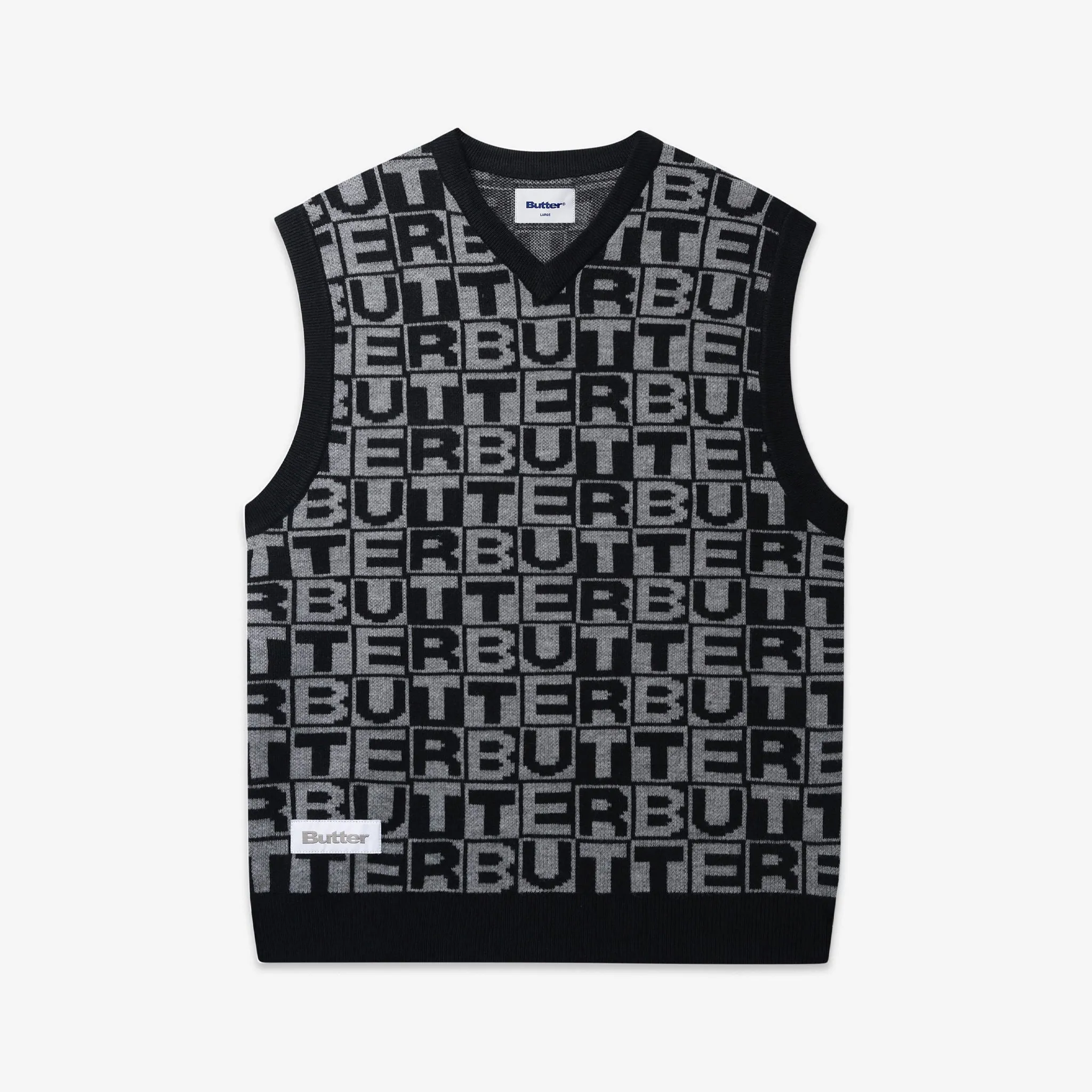 Tiles Knitted Vest Black