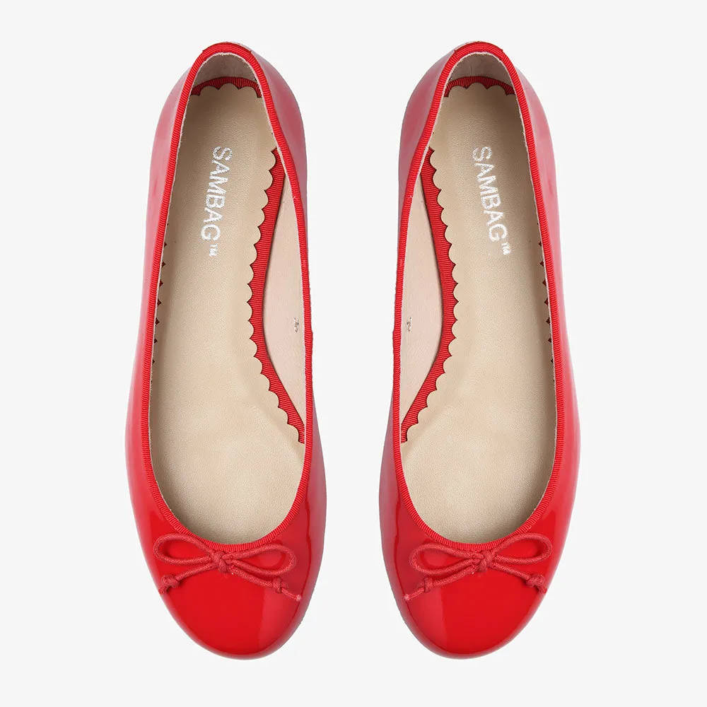 Tina Red Patent Leather Ballet Flat