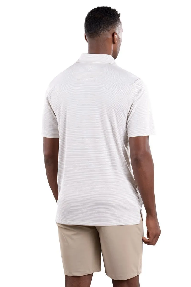 Toby Polo White/Tan Stripe - Comfort Fit - FINAL SALE