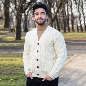 Traditional Men's V Neck Irish Cardigan